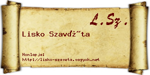 Lisko Szavéta névjegykártya